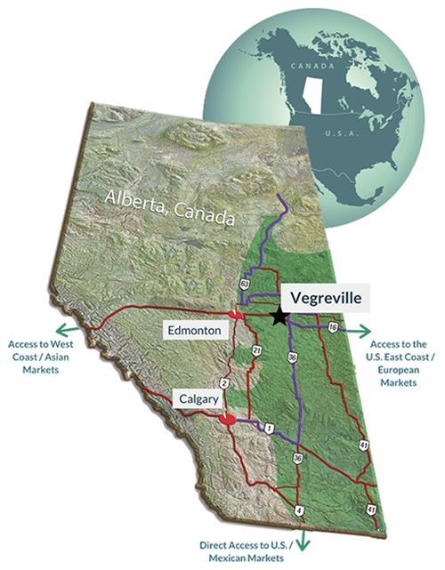 Alberta Globe Map